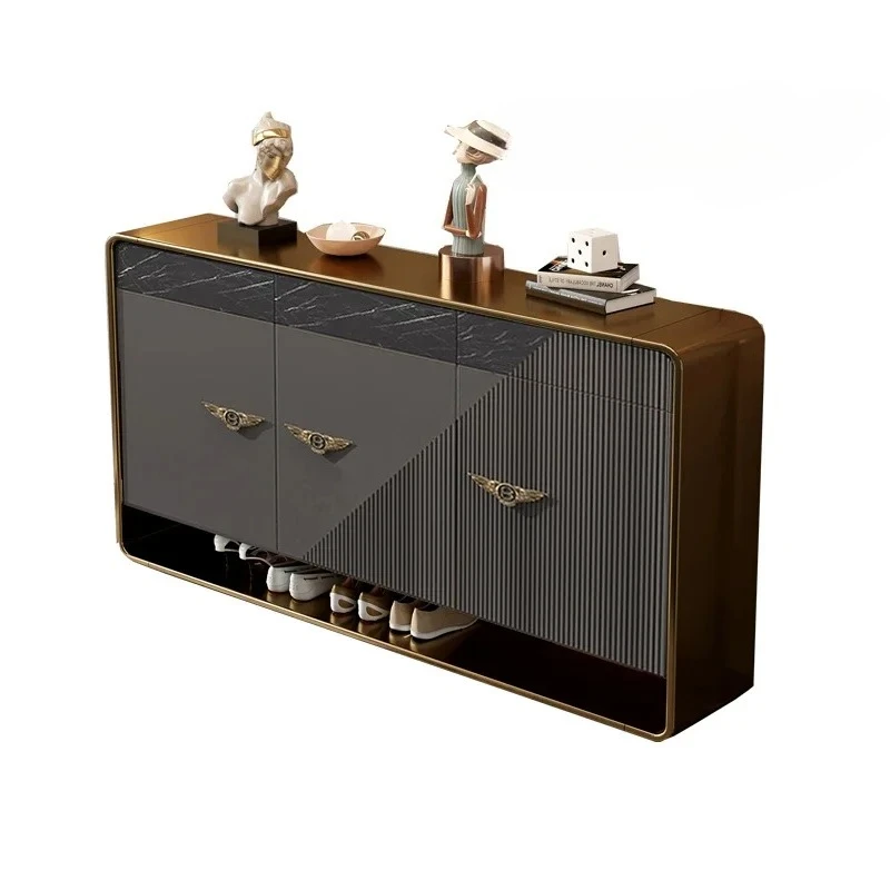 Light luxury shoe cabinet Solid wood  entry foyer cabinet High-end postmodern entrance Storage large capacity against the wall