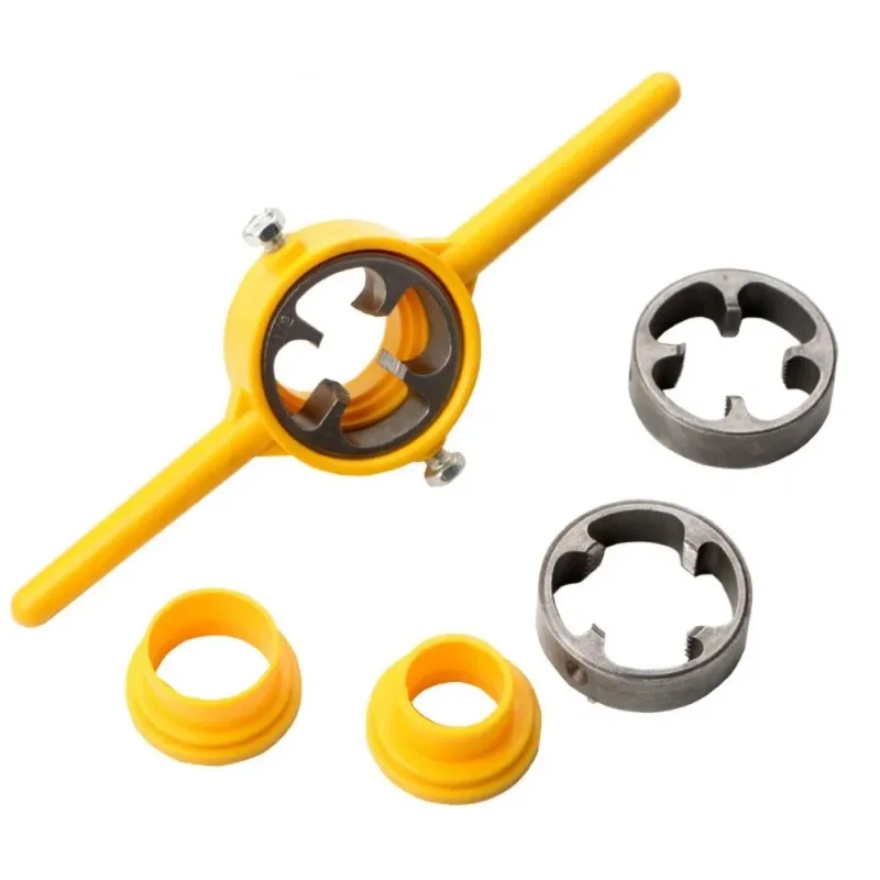 

Инструмент для резьбы из ПВХ, ручной сантехнический винт, гаечный ключ, набор пластин для водопроводных труб, 6 шт., резьбонарезной станок для труб 1/2 3/4 1 дюйм, сантехника