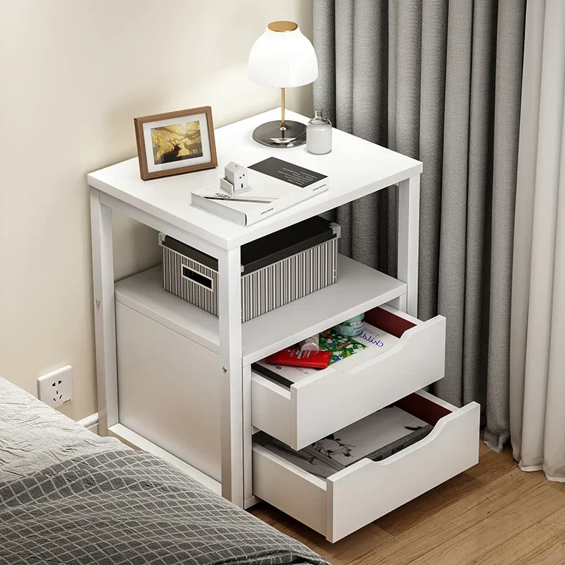 Bedside Table Modern Home Living Room Rack Sofa Side Simple Bedroom Bedside with Drawer Storage Small