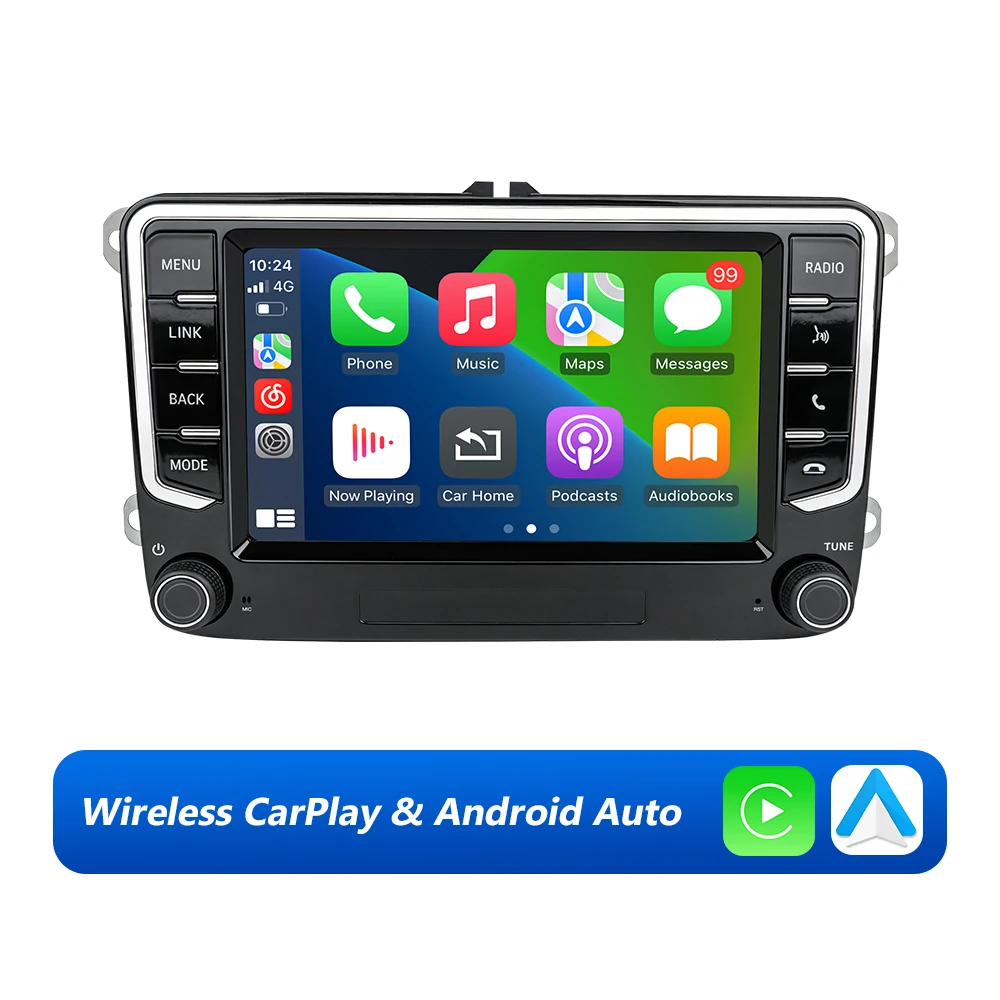 7 inch Android Auto autoradio multimediasysteem Carplay GPS stereo voor Volkswagen/Seat/Skoda/Passat/Golf/Polo Linux touchscreen