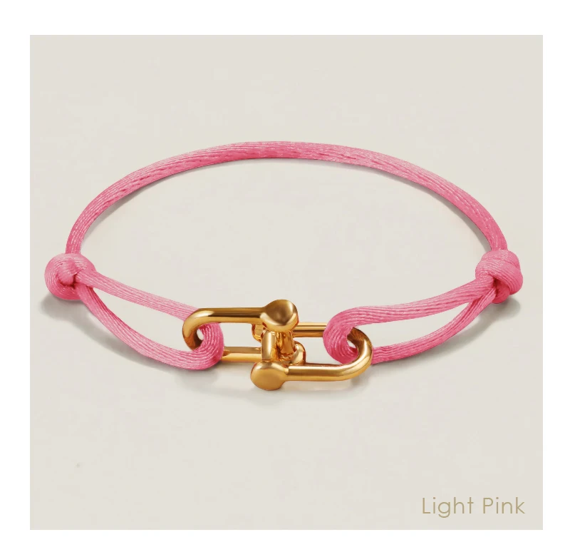 MOONLIGHT Classic Adjustable U-Shape Charm Bracelets for Women High Quality Silk Rope Bracelet Female Jewelry Gifts Wholesale