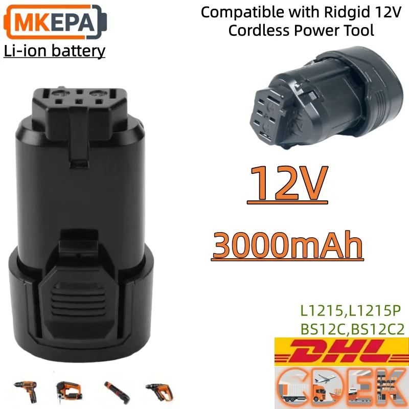 Сменный литий-ионный аккумулятор 12В 3.0Ач для AEG Ridgid L1215, lpega BS12C2, BSS12C, L1215P, L1215R, для беспроводных ручных электродрелей