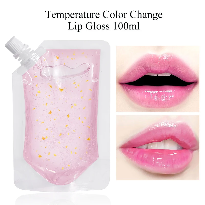 DIY Clear Lip Gloss Base Oil Color Change Lip Gloss with Gold Foil Moisturizing Lipstick Material Gel For Lip Gloss Base 100ml