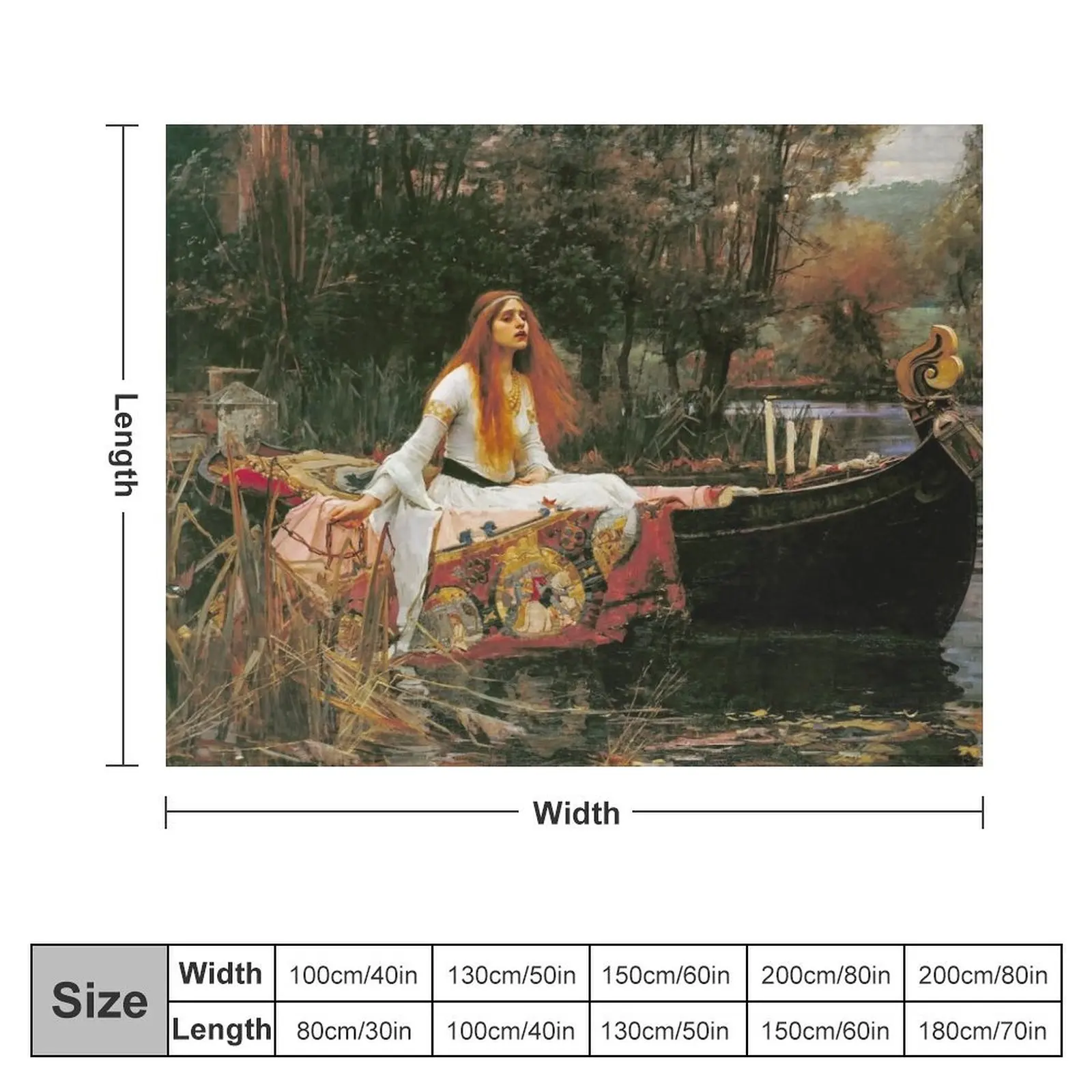 The Lady of Shalott by John William Waterhouse Throw Blanket Stuffeds heavy to sleep Polar Blankets