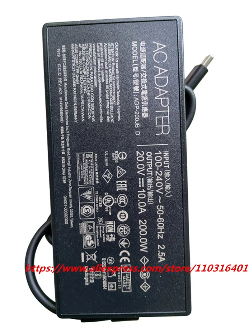 20V 10.0A 200W Laptop AC Adapter Power Charger For Asus ROG Zephyrus G16 GA605 GA605WI GA605 GA605WV TUF Gaming A14 A16 FA401WV