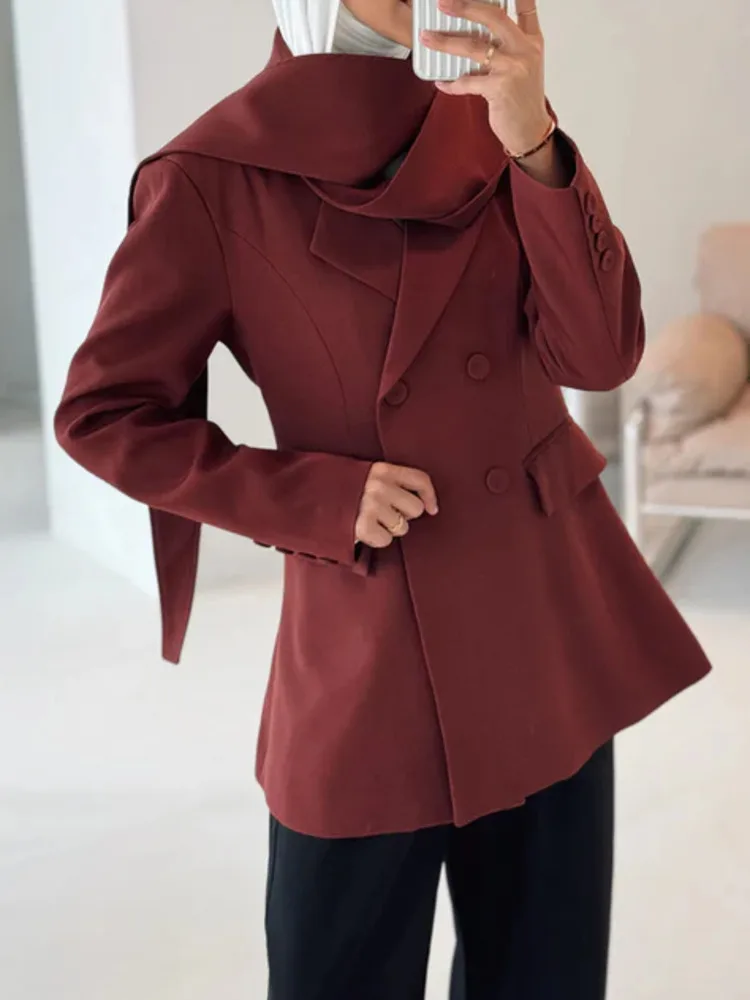 KWTX ショルダーネクタイ ブレザー レディース - 春夏 軽量 ジャケット オフィス カジュアル エレガントで豪華なスーツ コート S-L