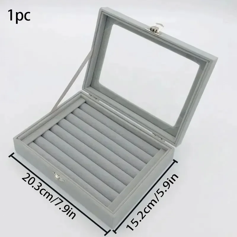 1PC Jewelry Storage Box Wholesale Home Jewelry Display Box With Covered Necklace Ring Jewelry Organizer