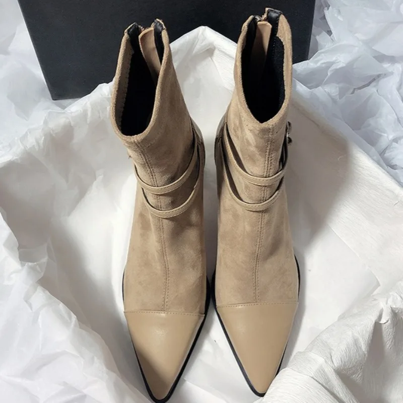 

Casual High Heel Women's Retro Western Short Boots 2026 Winter New Luxury High Quality Casual Outdoor Women's Motorcycle Boots