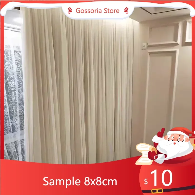 

Sample Double-layer Celebrity Nordic Cloth Gauze Fantasy Pleated Curtain Finished Modern Simple Fabric Bedroom Living Room