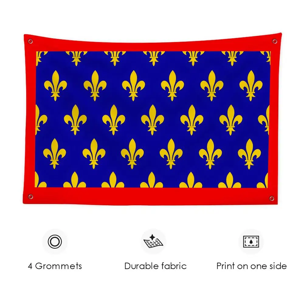 Anjou-Flagge, französische Regionflaggen, individuelles Wandbehang-Kunstbanner für Schlafzimmer, Zuhause, Wohnzimmer, Außendekoration