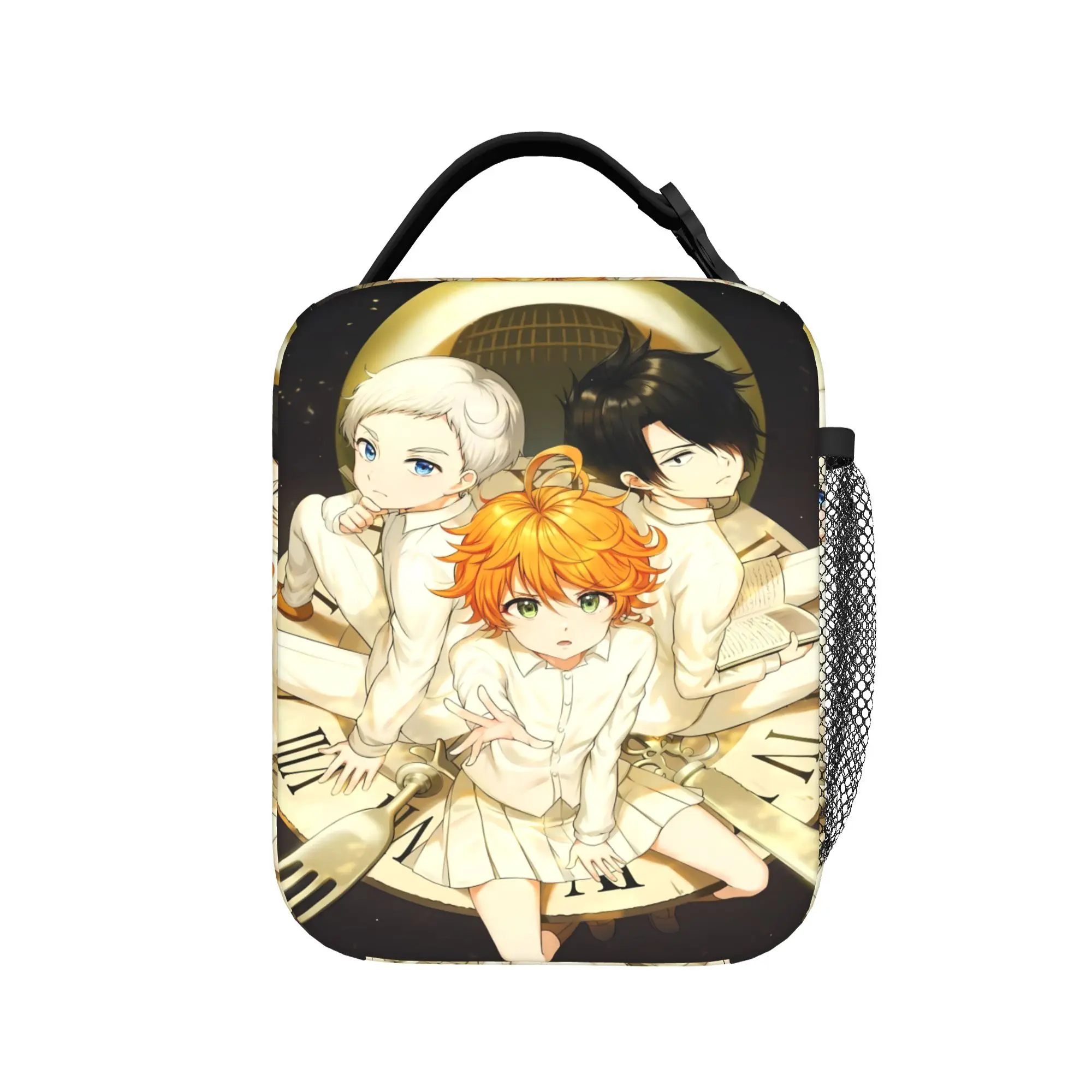 The Promised Neverland Lunch Bag  School Lunch Box For Women Fun Print Tote Food Bags Waterproof Portable Cooler Bag