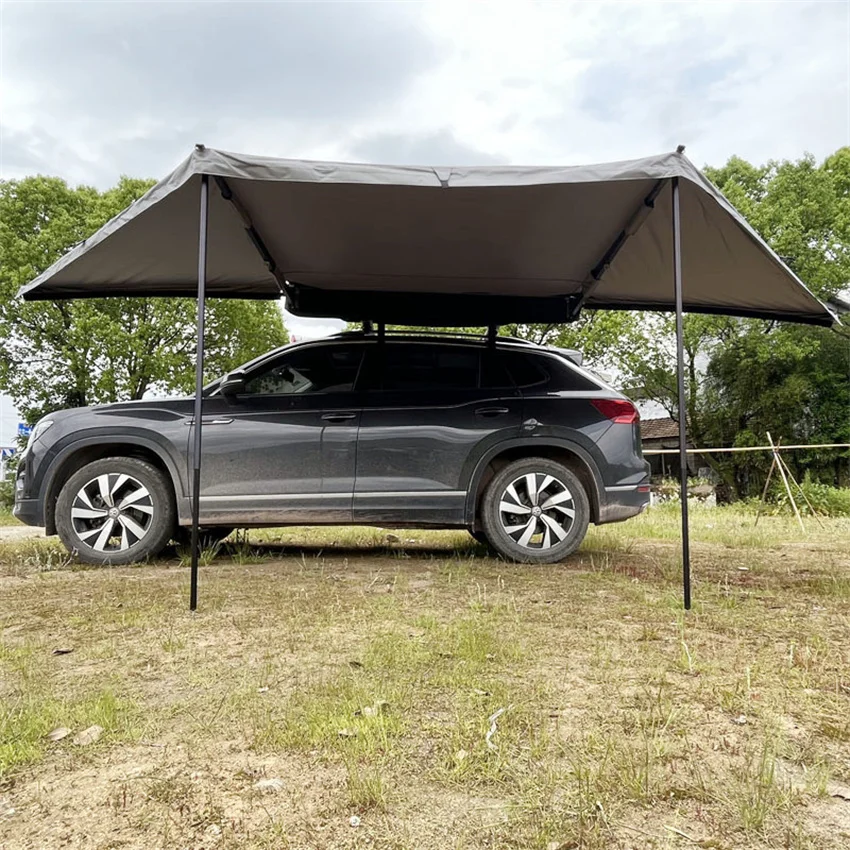 

2.5M Car Awning,SUV Off Road Camping Waterproof Retractable Side Awning Tent with Side Wall Outdoor 180 Degree Awning