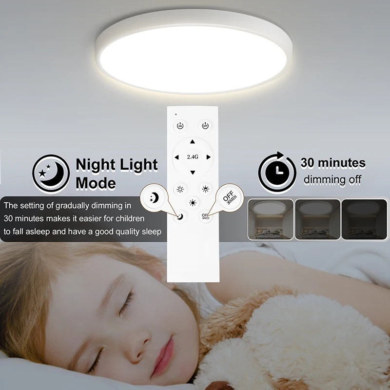 220V LED-Deckenleuchten mit 3 Farbwechsel-Optionen, Schlafzimmerlampe, LED-Innenbeleuchtung für Zuhause, Badezimmer, staubdichte LED-Deckenlampe – Detail 20