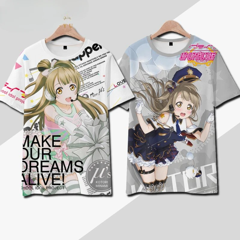 LoveLive!School Idol Project Kotori Minami 3D T Shirt Women Men Summer O-neck Short Sleeve Funny Tshirt Graphic Tees Cosplay