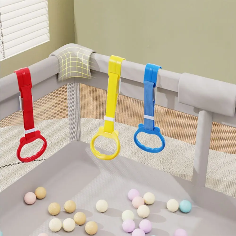 

Stroller Toy Ring Baby Pull Ring Hand Pull Ring Plastic Baby Crib Hooks Bed Accessories Solid Color Pull Ring for Playpen