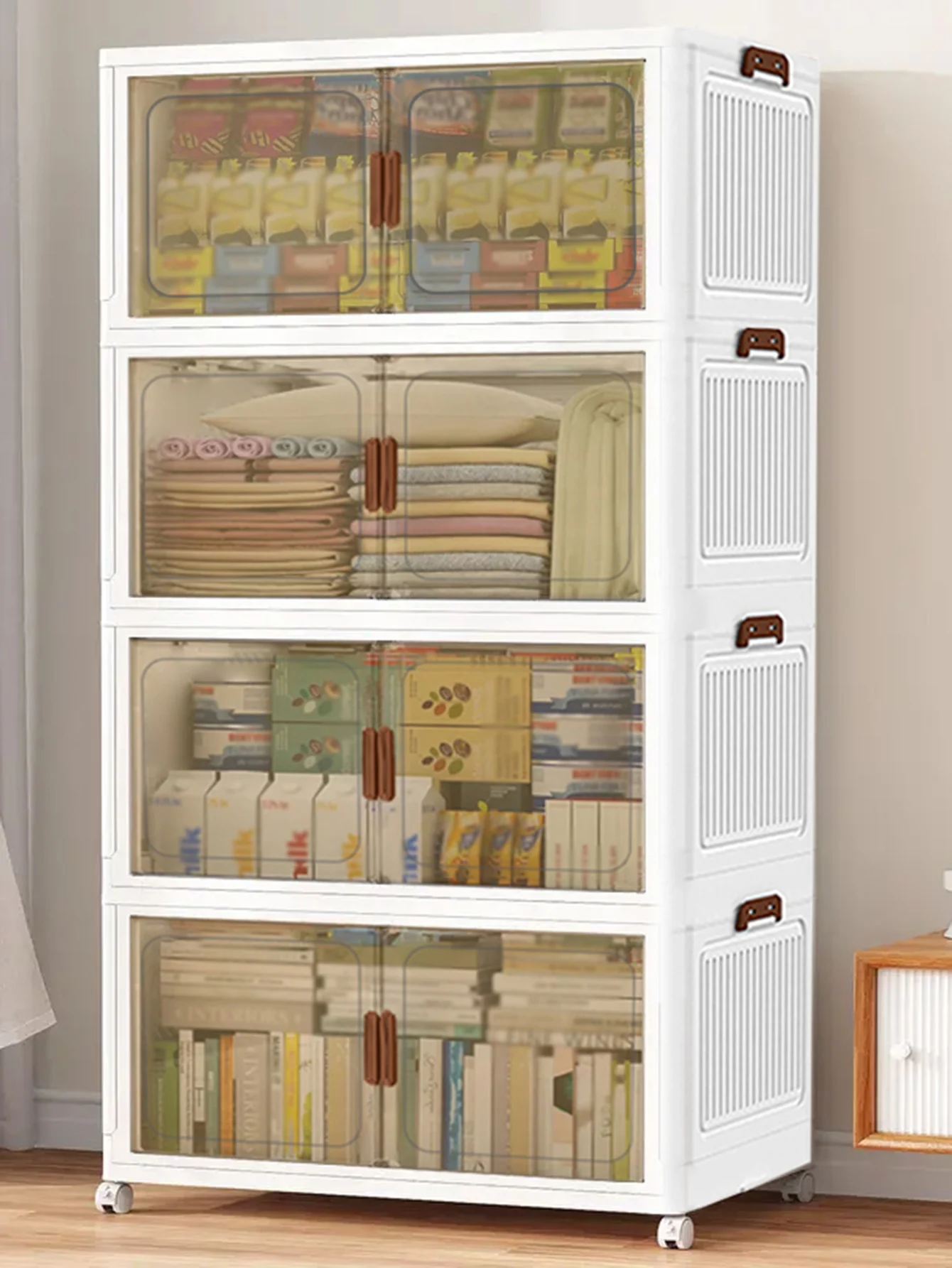 

70cm Length Multifunction Folding Storage Cabinet Sundries Cabinet Large Capacity Dustproof Wardrobe Locker