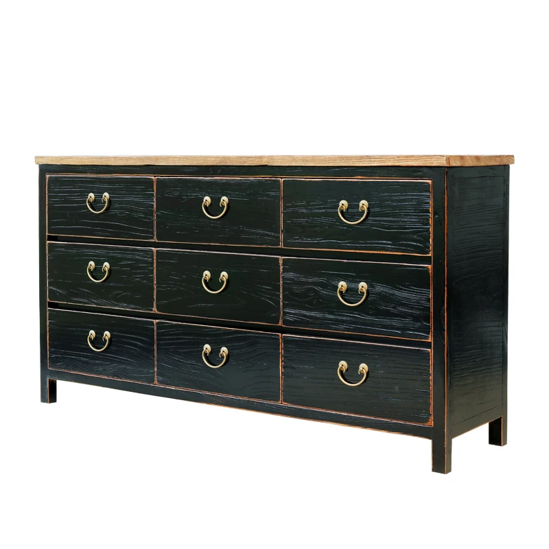 

Solid wood nine-chest cabinet bedroom simple new Chinese furniture multi-functional storage cabinet