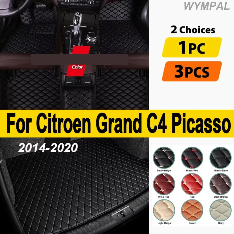 Car Floor Mats For Citroen Grand C4 Picasso SpaceTourer 7seat 2014 2015 2016 2017 2018 2019 2020 Car Accessories