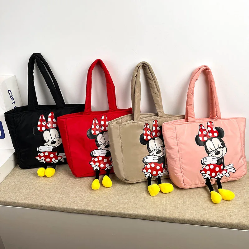 Disney New Girls Crossbody Bags Canvas Cartoon Mickey Mouse Shoulder Bag Student Handbag Shopping Bag Large Capacity Tote Bag