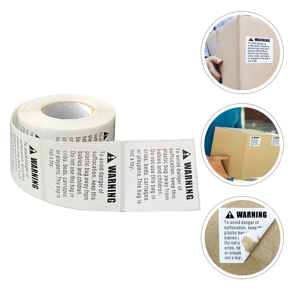 

Waterproof Warning Labels Shipping Stickers for Bags Assorted Color Self-adhesive Suffocation Packing Paper Household