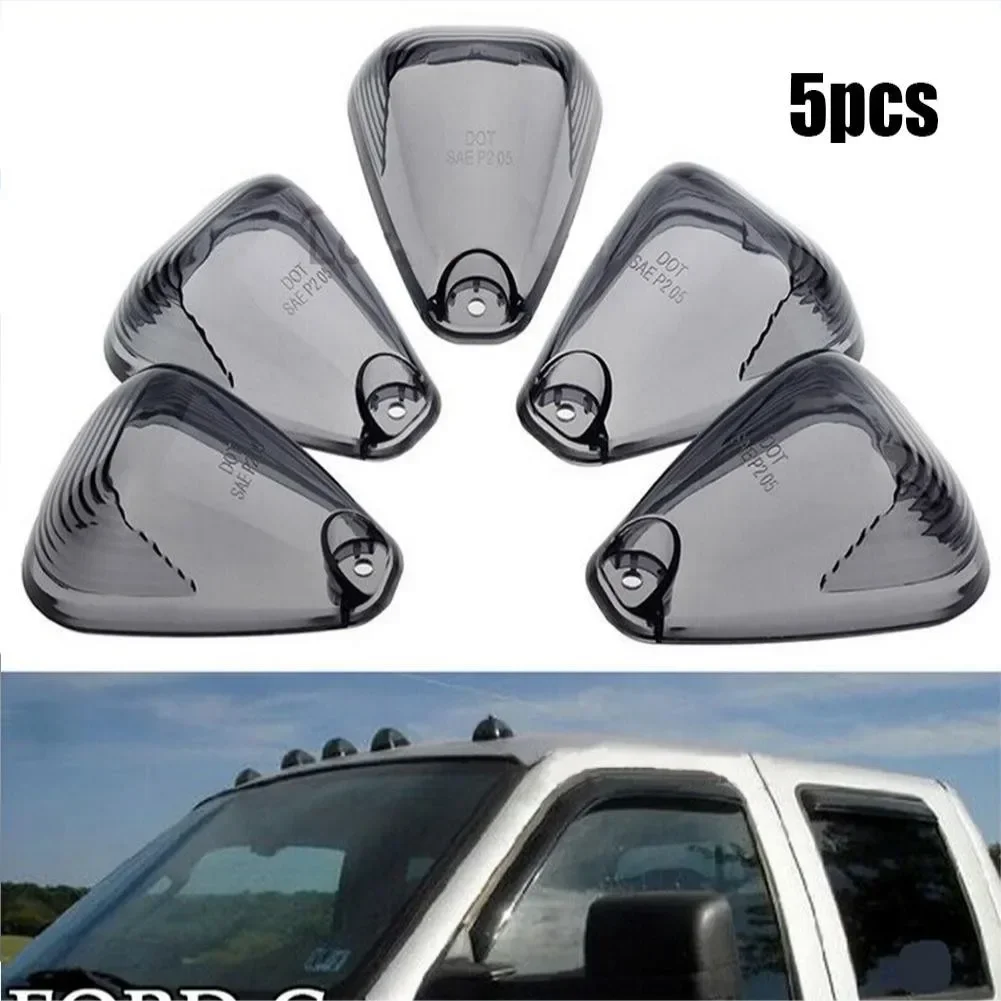 5pcs Smoked Cab Roof Running Marker Light Cover Lens T10 LED 6000K White Bulbs For Ford F150 F250 F350 F450 F550 F-650 F-750 NEW