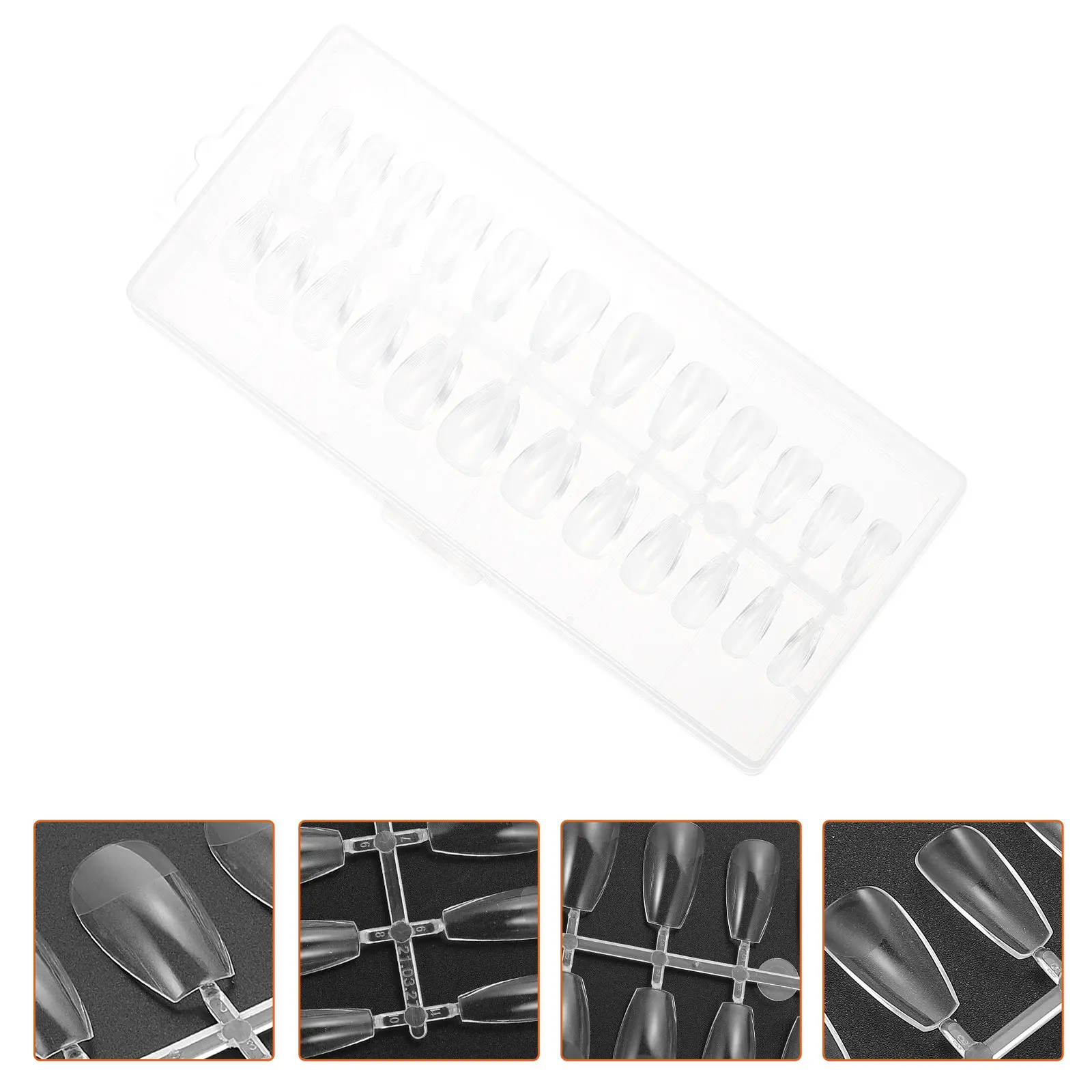 

240Pcs Seamless Fake Nails Transparent Removable Full Cover Detachable Nail Patches DIY Nail Art Manicure Accessories for Women