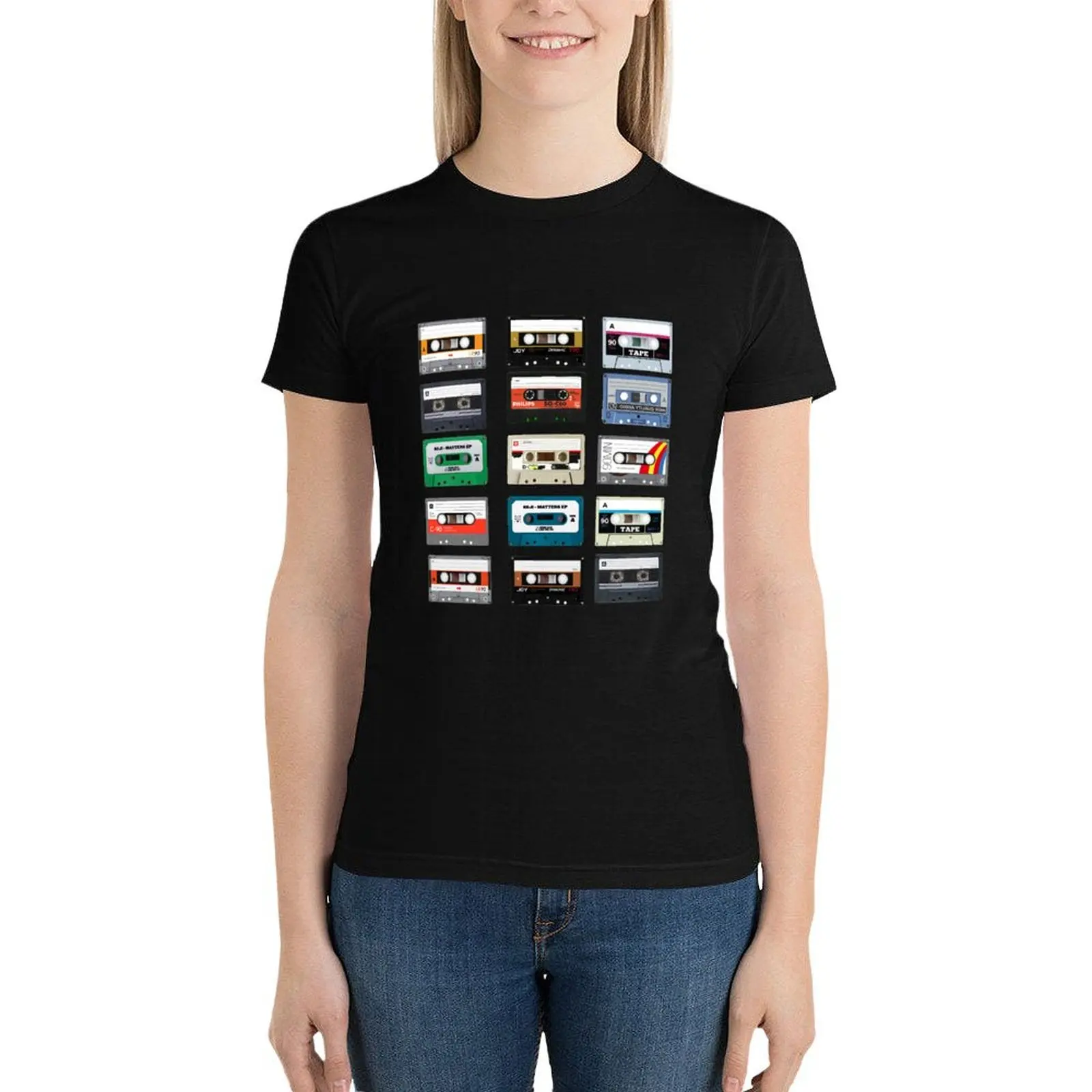 Music Cassette T-Shirt cute clothes vintage clothes kawaii clothes oversized spring Women 2024