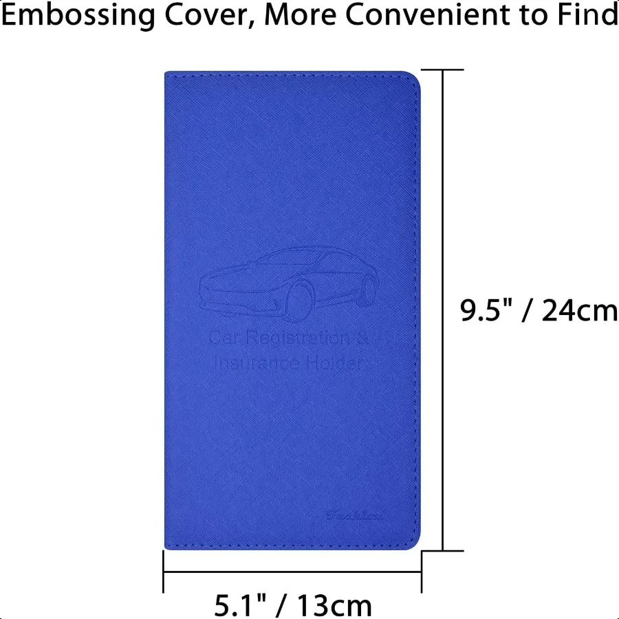 자동차 보험 및 등록증 보관함 9.5 x 5 인치 PU 가죽 차량 글러브 박스 정리함 보험 카드 운전면허증 케이스