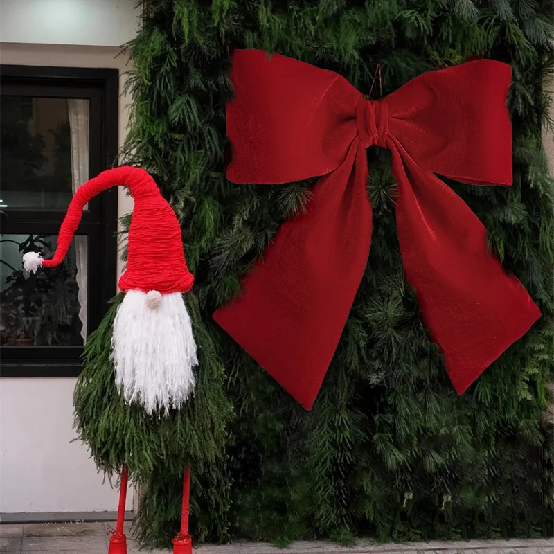 

Large Red Velvet Oversized Christmas Bow Enlarged Christmas Hanging Christmas Tree Hanging Decoration Festive Scene