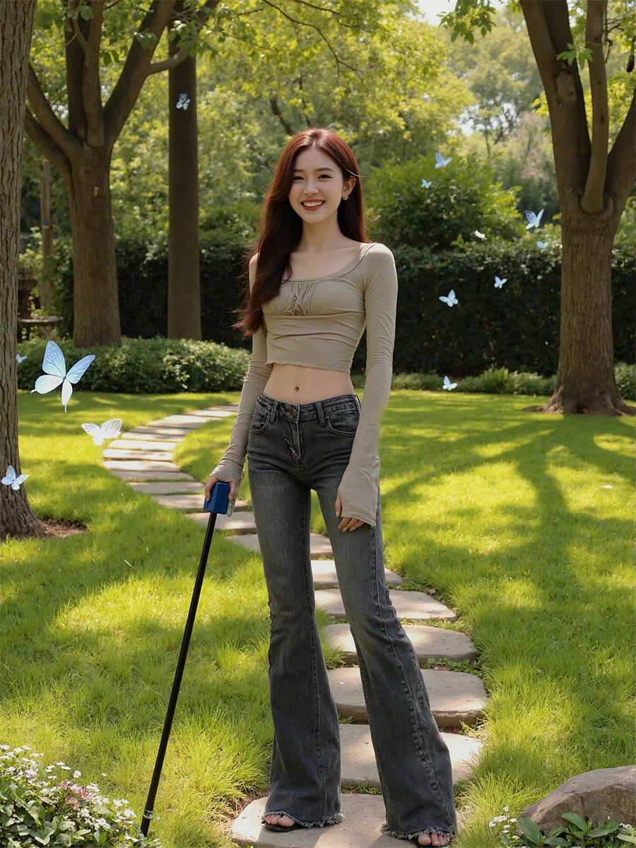 

Женские джинсы для девочек, облегающие джинсы в японском стиле Харадзюку, женские мешковатые свободные брюки, винтажные модные повседневные уличные брюки Y2K