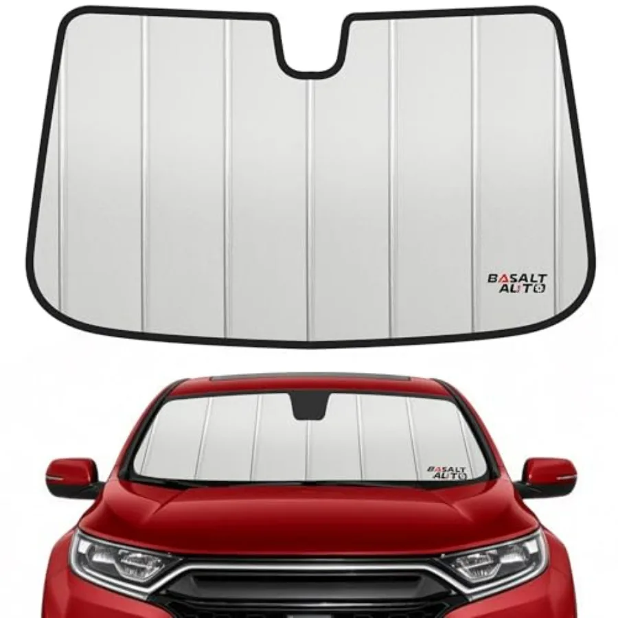 

CR-V windshield sun shade for 2017-2022, upgraded 6-layer accordion-folding front visor, black, heat-blocking and interior-cool