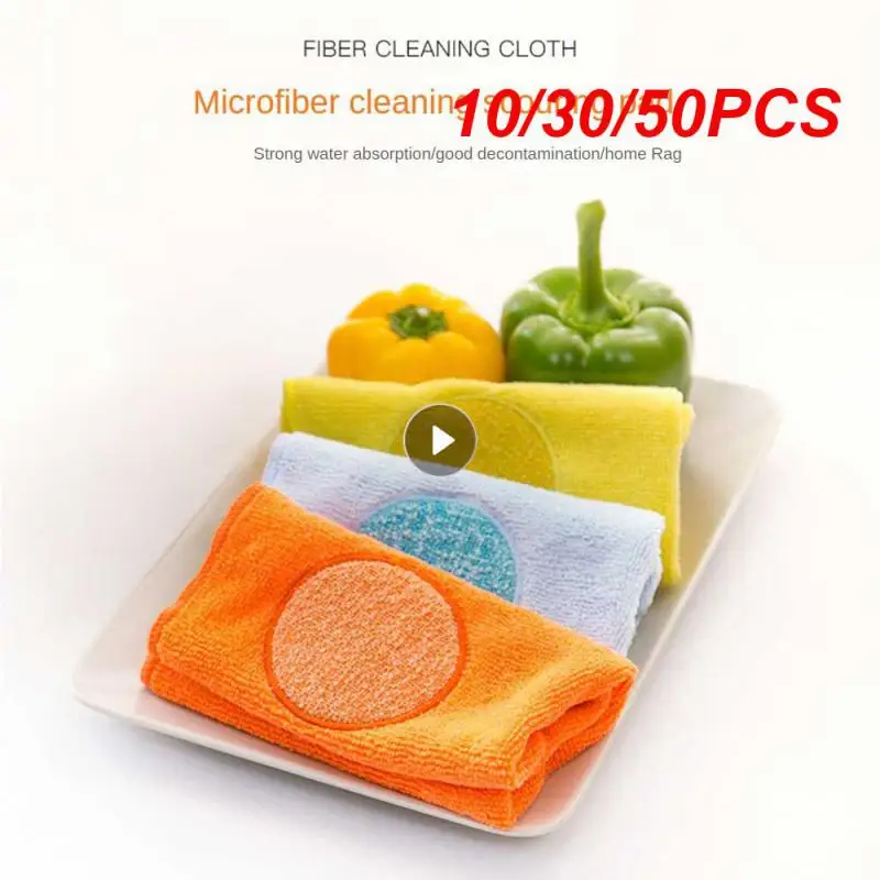 10/30/50PCS Friction Cloth Housework Absorbent Decontamination 30×30cm Cleaning Cloths Cleaning Scrubbing Cloth No Dead Corners