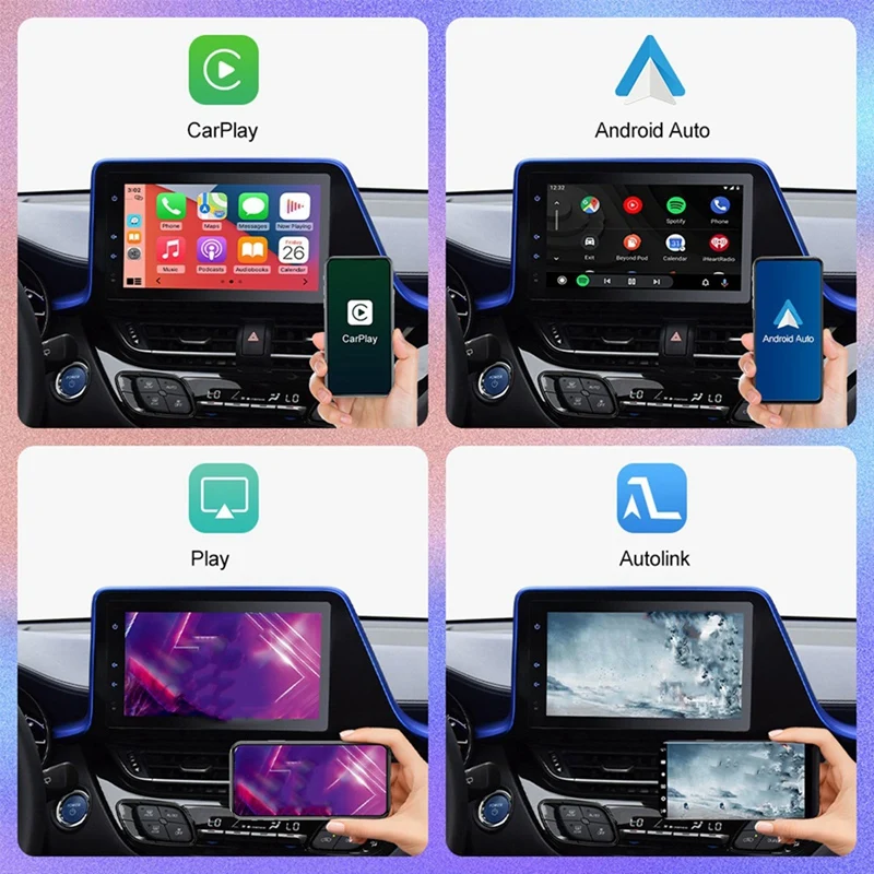 Wireless Per Apple Carplay Android Auto Per TOYOTA Touch 2 Entune2.0 Highlander Sienna Prius Yaris Camry 14-19