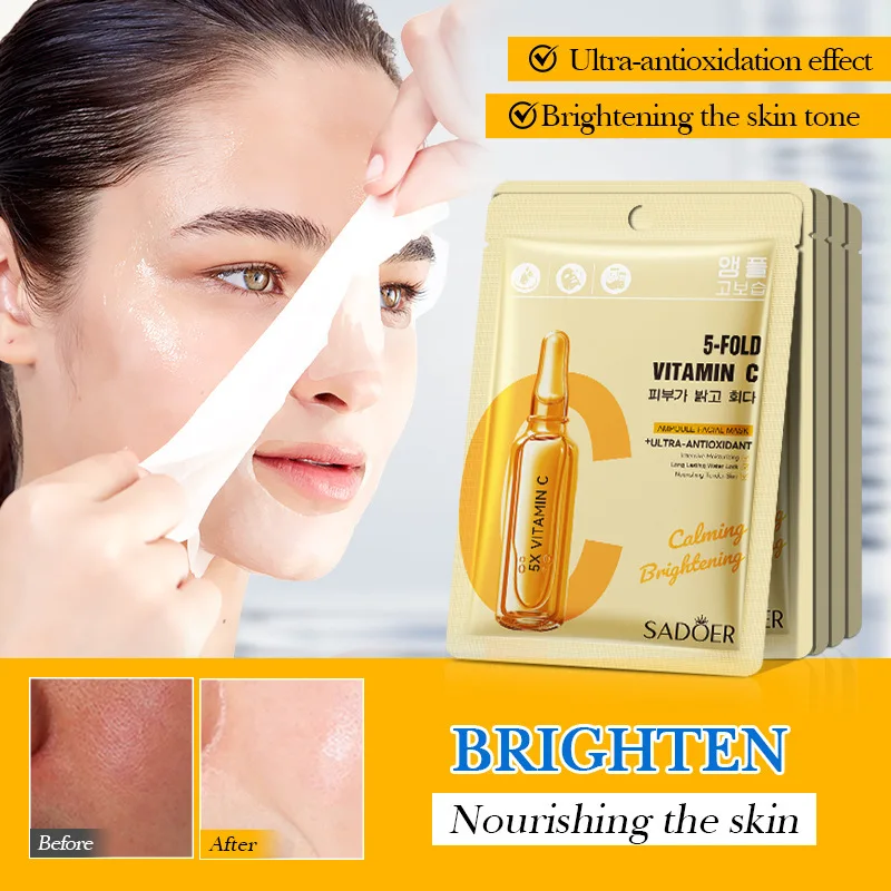 

5/10 шт. SADOER никотинамид витамин С маска для лица против морщин гиалуроновая кислота увлажняющие увлажняющие маски для лица уход за кожей