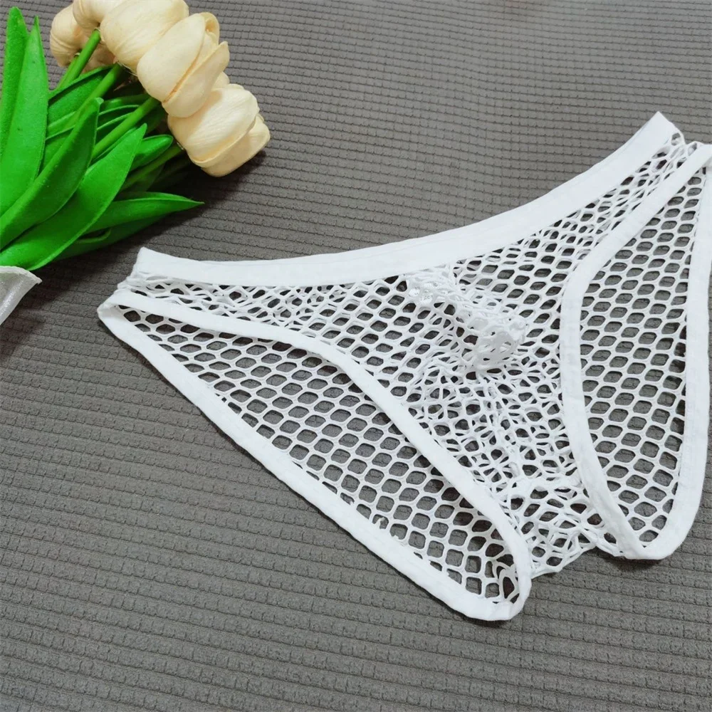 رجل سراويل الجوف خارج شبكة مثير الملابس الداخلية موضة تنفس ملخصات مثلي الجنس السروال الصيف سريعة الجافة سلس المثيرة سراويل
