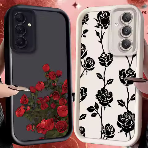Rose Case for Samsung Galaxy S24 S23 S22 S21 Ultra Plus S20 FE A55 A54 A53 A52 A52S A51 A50 A50S A35 A34 Shockproof Back Cover