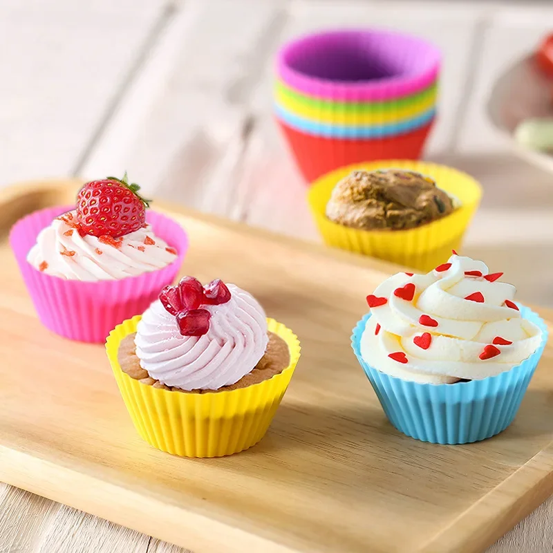 1/6/12/18/24pcs Silicone Cupcake Baking Cups Reusable Non-stickMuffin Cupcake Liners Holders Set For Party Halloween Christmas