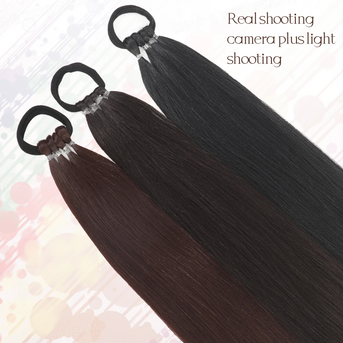 Braid DIY Ponytail Extensions Synthetic With Hair Tie Wrap Around Hair Braid Extensions Tail Rubber Band Hair Ring 28 Inch Ombre