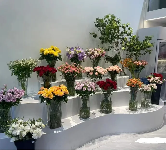 Customized: Flower shop, island display table, window display, props display table, high and low combination flow table, custom