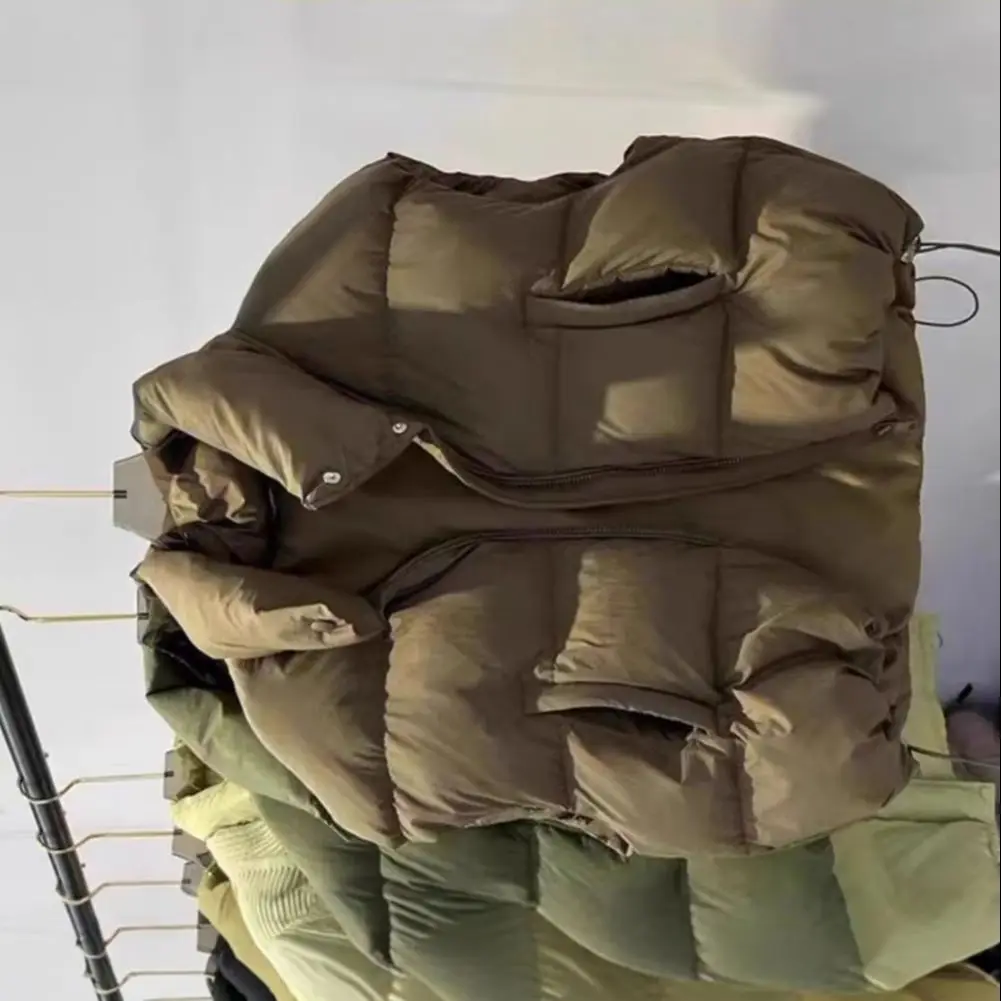 

Свободная короткая куртка, легкий осенний жилет, стильный женский пуховик с воротником-стойкой, застежкой-молнией, зимний жилет для A