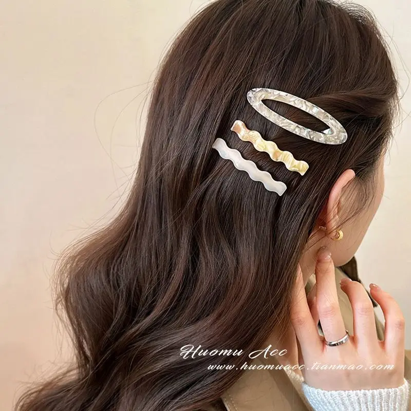 3-teiliges Set, Essigsäure-Haarspange, Seitenpony-Clip, Damen-Stirnspange für unordentliches Haar, Kopfbedeckungs-Kantenclip, Haarspange. – Detail 4