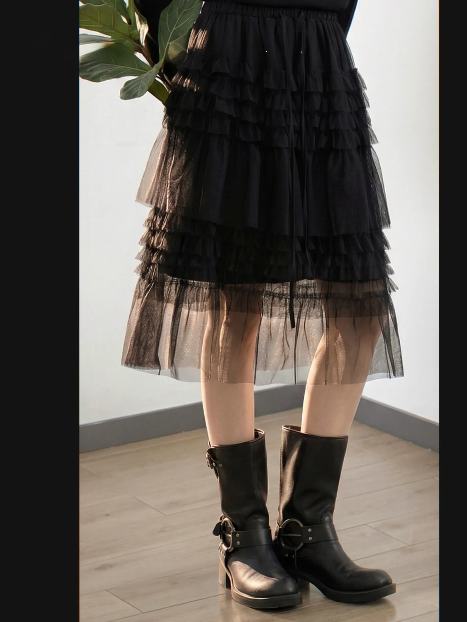 

Нежная ретро-юбка-миди из сетки с многослойным дизайном и поясом, женская, из полиэфирного волокна, в стиле ретро, для ранней весны