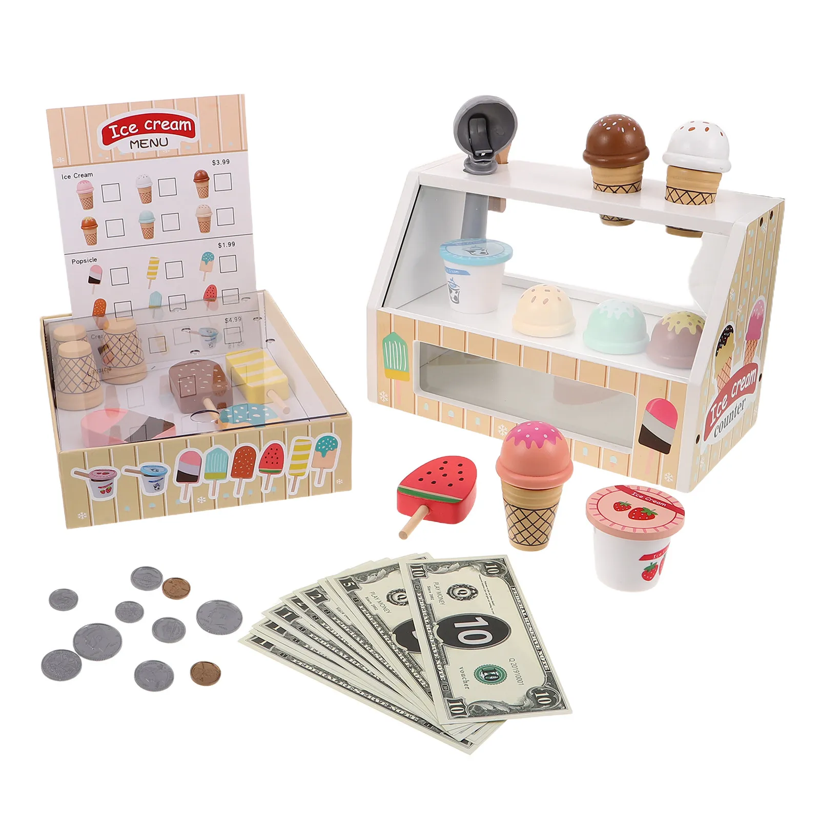1-set-children's-pretend-play-wooden-ice-cream-shop-with-fake-money-coins-kids-role-play-food-store-kitchen-grocery-playset