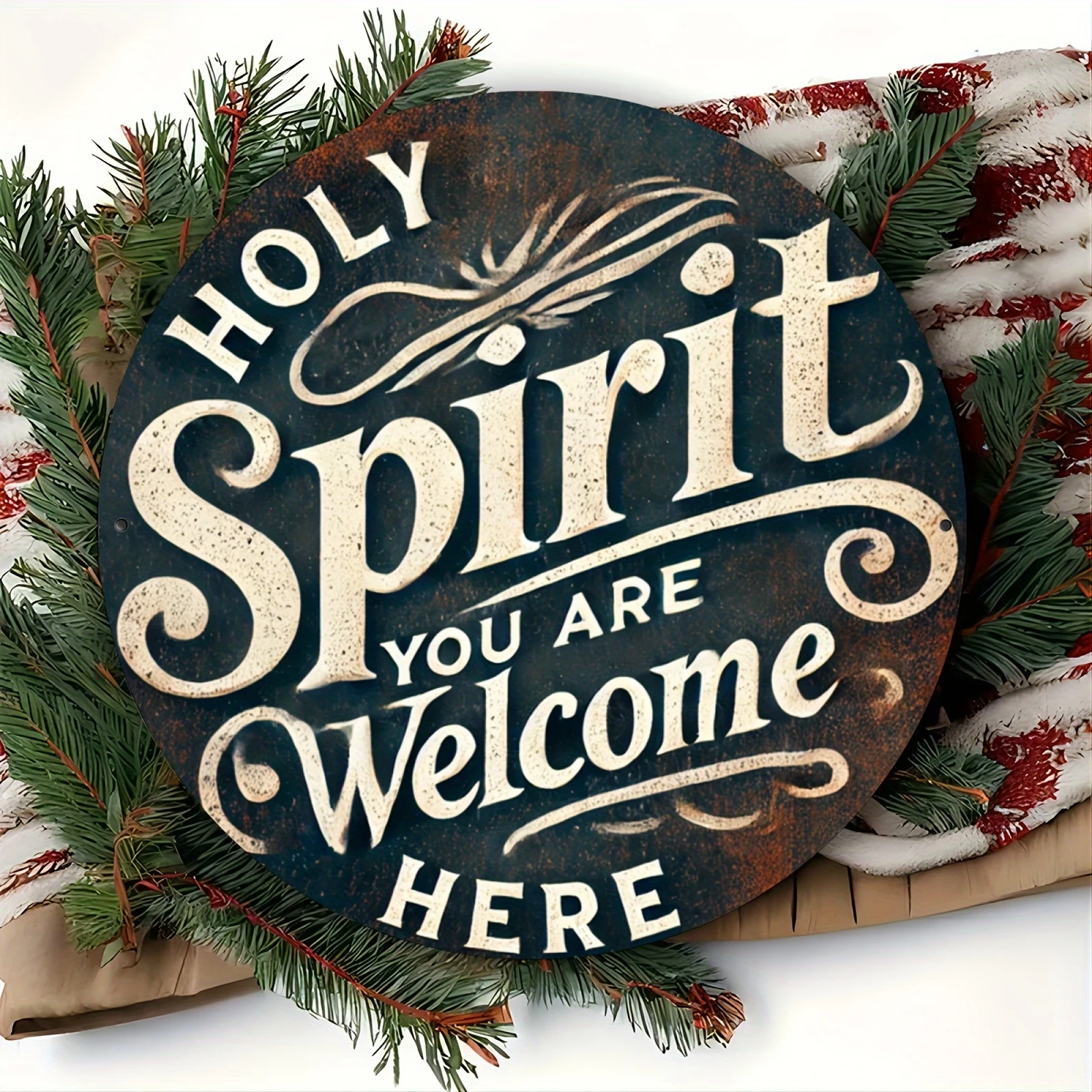 1pc Enchanting Holy Spirit Welcome Sign Vintage Wooden Wall Art Decor Plaque Rustic for Home Bar Indoor/Outdoor Decor Sign