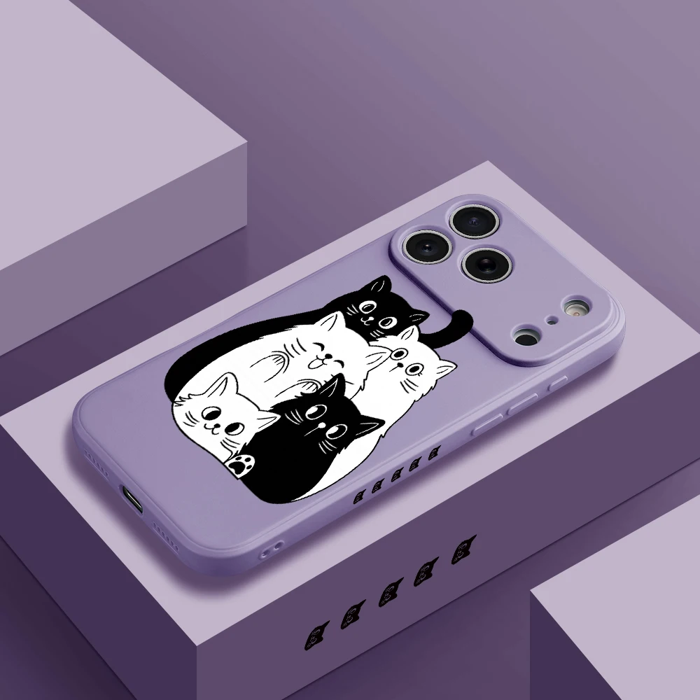 لطيف القط نمط غطاء من البولي يوريثان كوكه آيفون 17 ProMax 17 الهواء 16 15 14 13 12 11 برو ماكس XS Max7 8 Plus 16e 16 Plus