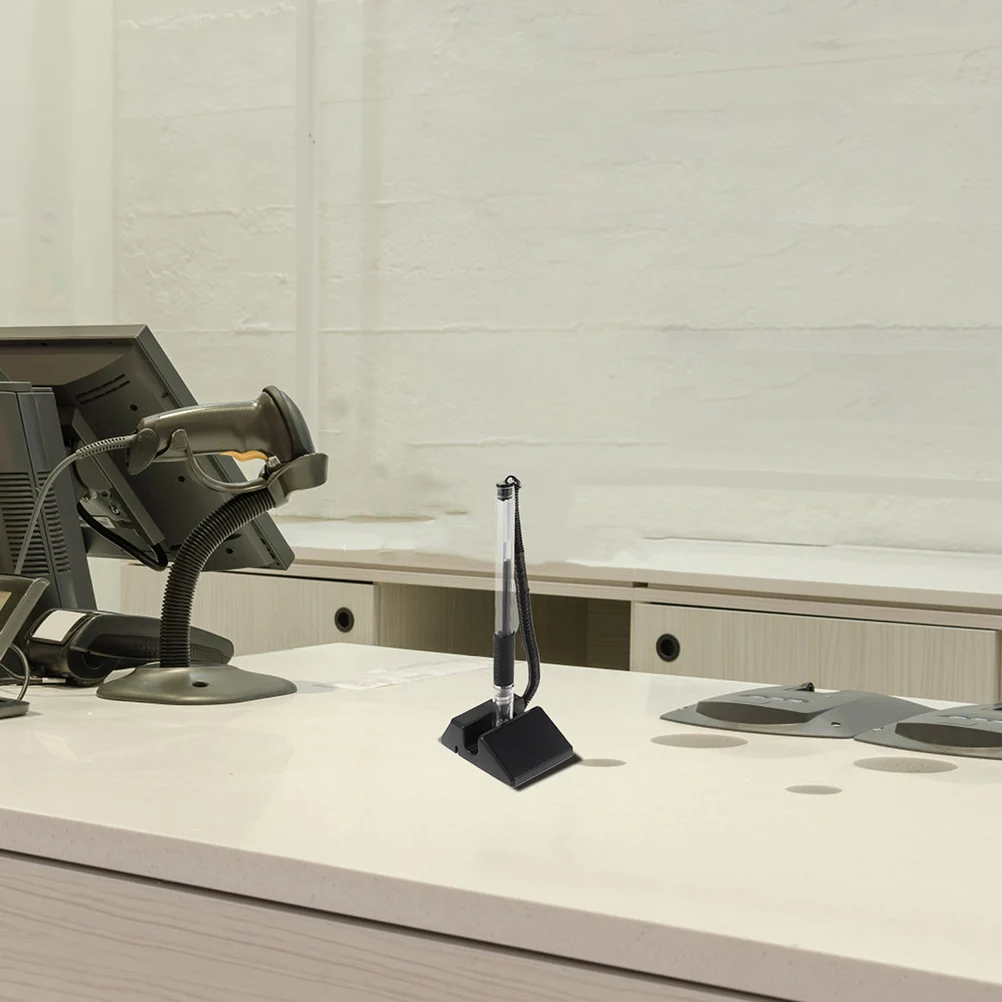 4 Pcs Black Pens Taichung Anti-theft Security Counter Desktop Penholder Office Accessories with Stand