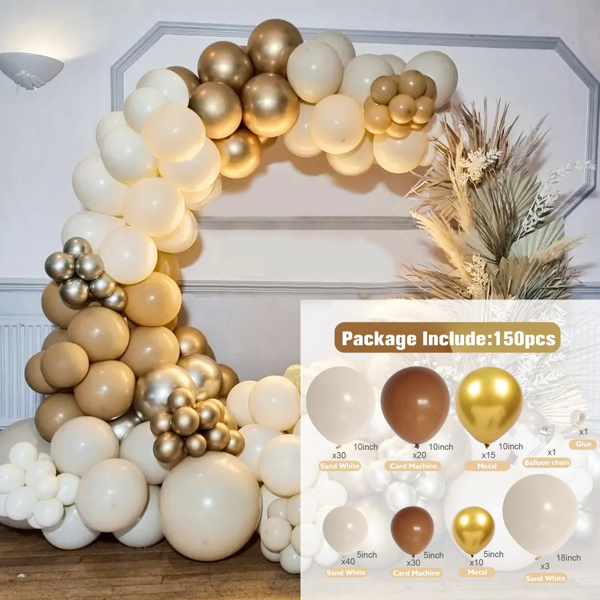 Apricot Coffee Brown Balloons Garland Arch Kit Wedding Birthday Party Decorations Kids Baby Shower Supplies Latex Balloon Globos