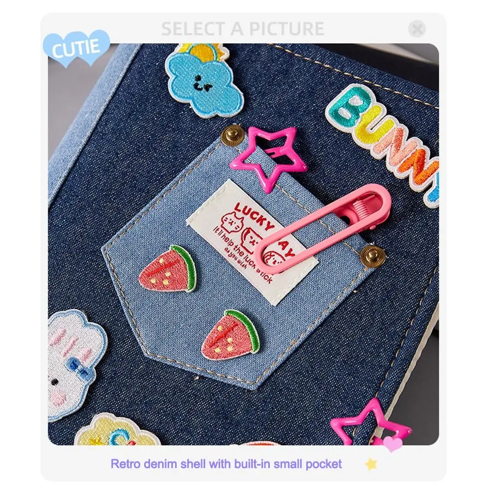 يوميات فتاة مع جيب ، دفتر الدنيم ، غطاء دفتر الأستاذ اليدوي ، ألبوم بطاقة صغيرة ، ديي