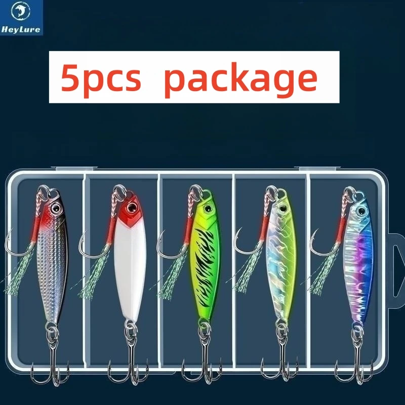 5pcs Metal Fishing Lure Long Shot Cast Jig Spinner 7/10/15/20/25g  VIB Vibration Spoon Crankbait Fishing Accessories Equipment