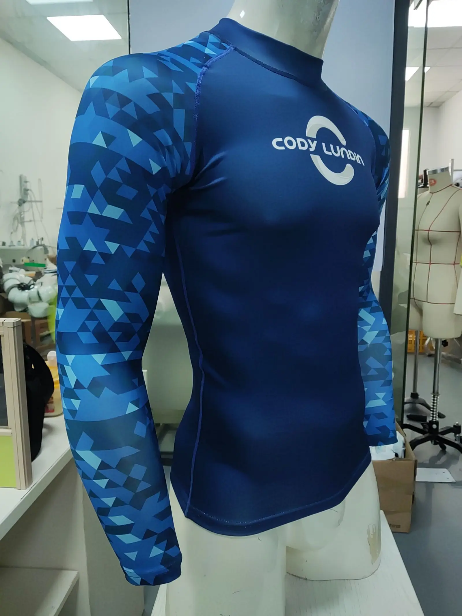 CODY LUNDIN Gym Clothes Mens Long Sleeve Rashguard Upf 50 Sun Protection Surf Shirt Quick Dry Swimming Breathable Tight T-shirt